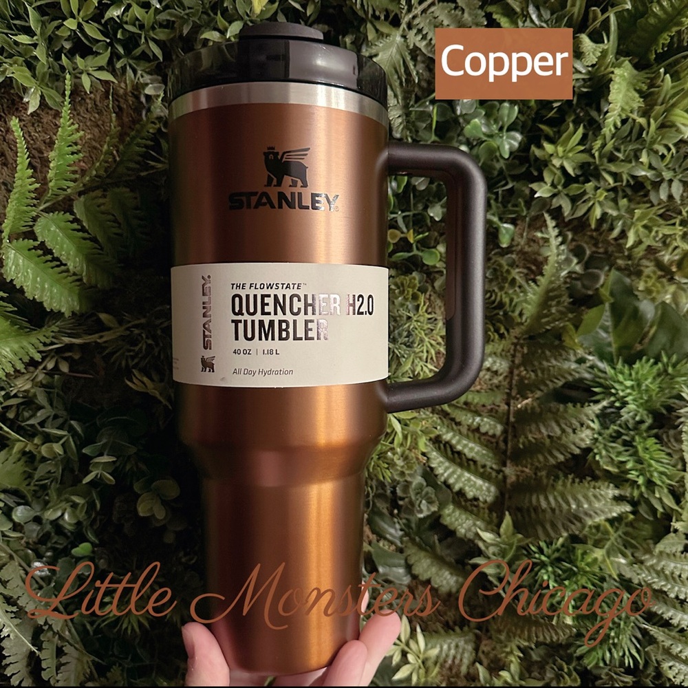 STANLEY 40 oz tumbler COPPER travel quencher neutral mug, all tags, ship …